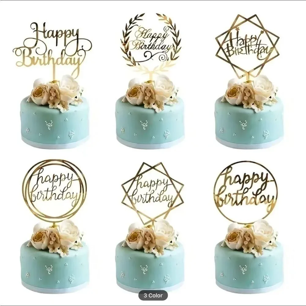 Happy Birthday Cake Topper 6 pieces